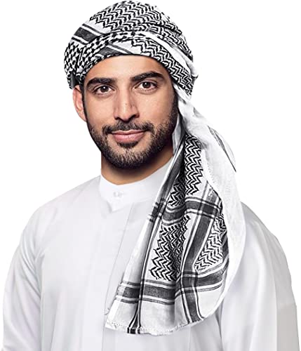 HOMELEX Keffiyeh Arab Head Scarf for Men Sheikh Muslim Turban Saudi Dubai Headwear - Image 1
