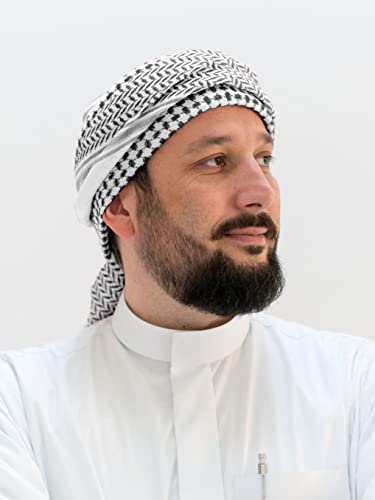 HOMELEX Keffiyeh Arab Head Scarf for Men Sheikh Muslim Turban Saudi Dubai Headwear - Image 2