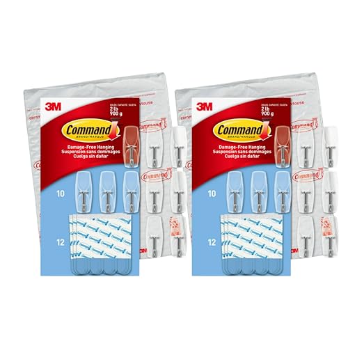 Command Clear Medium Wire Toggle Hooks, 20 Hooks and 24 Strips, Holds Up to 2 lb Each, Damage-Free Hanging for Stockings, Ornaments, Garland, Keys, Holiday Decor - Image 1