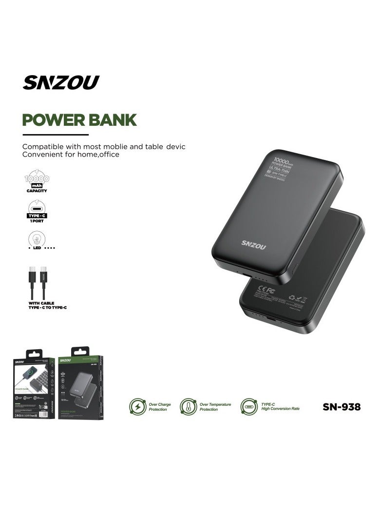 SNZOU Senzo 10000MAH Fast Wireless 20W Power Bank SN-938 - Image 2