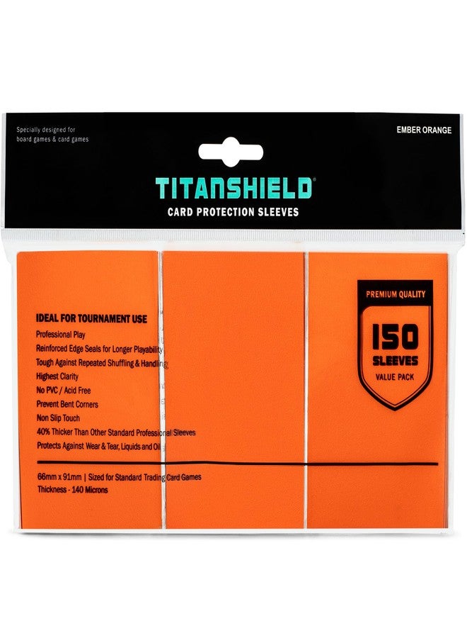 TitanShield (150 Sleeves/Ember Orange) Standard Size Board Game Trading Card Sleeves Deck Protector for MTG, Dropmix - Image 1