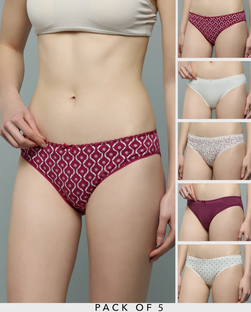 أر أند بي 5 Pack Printed Bikini Briefs