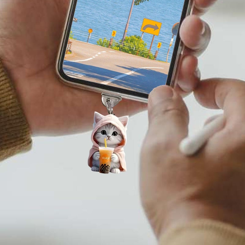 Green USB C Dust Plug Type C Charging Port Protector With Cute Cat Charm Waterproof Cover For Phone Tablet Laptop - Image 4
