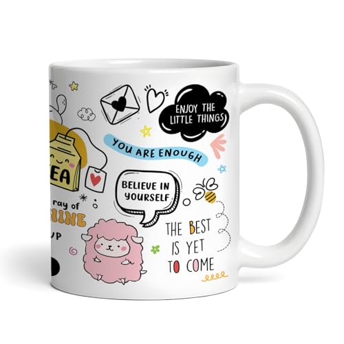Gogirgit Daily Affirmation & Motivation Mug Ceramic White Coffee Mug Collection, Gift for Positivity & Encouragement, 330ml, Microwave Safe, Set of 1 (Positivi-Tea) - Image 3