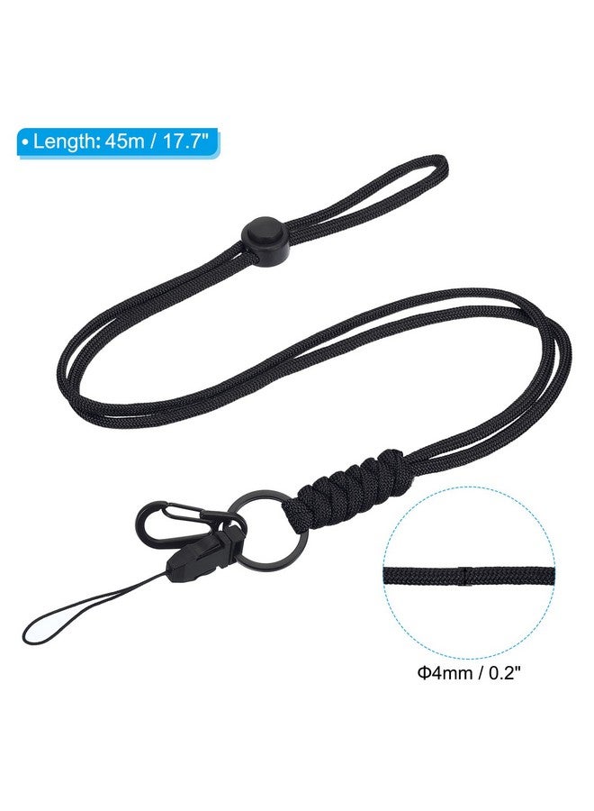 PATIKIL Neck Lanyard With Hook, Badge Lanyards Adjustable Long Strap Id Card Holder Keychains For Badge Holders, Black - Image 2
