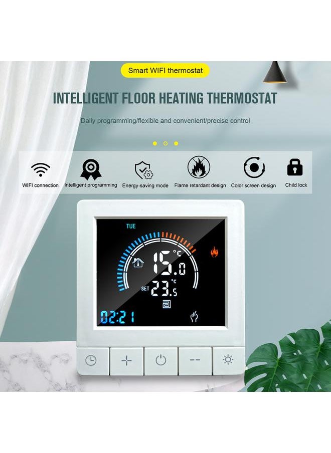 Thoraya Programmable Digital Thermostat with Child Lock WiFi LCD Display NTC Sensor Electric Heating Warm Floor Underfloor Temperature Controller Intelligent Wall Thermostat for Home Office Hotel  - Image 4