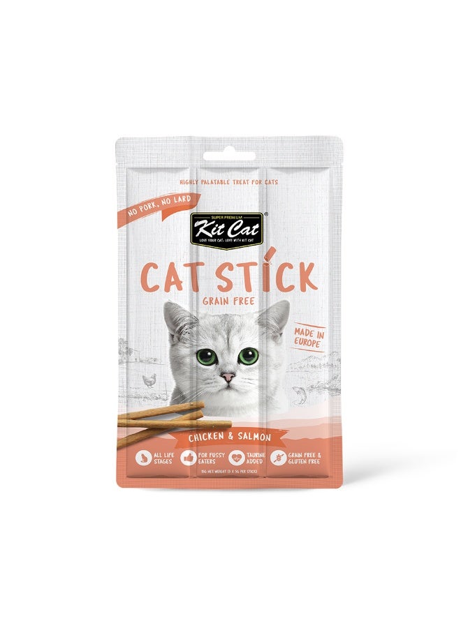 Kit Cat Grain Free Cat Stick Chicken and Salmon Cat Treats - 15 g