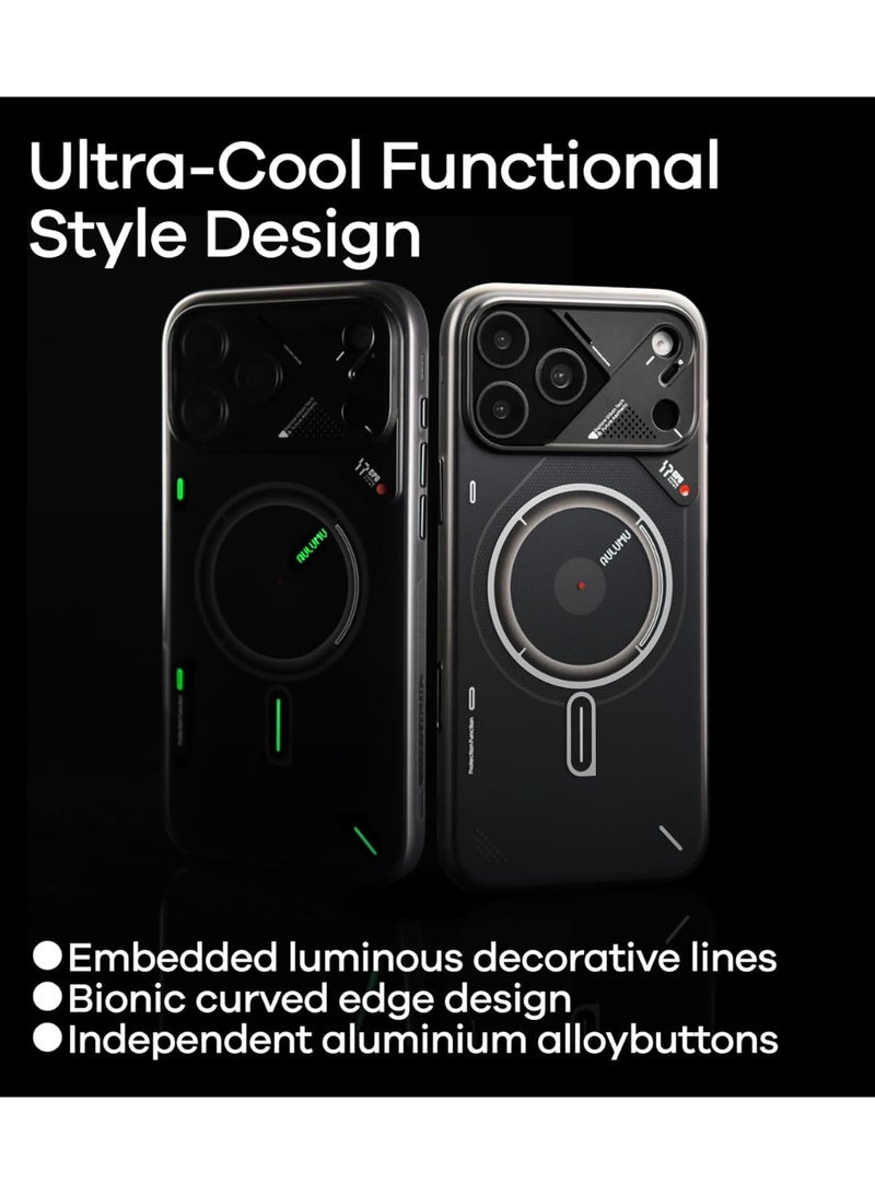 Aulumu جراب مغناطيسي حراري Aulumu A17 لهاتف iPhone 17 Pro Max | CoolHyper | مع تحكم بالكاميرا | تقنية IMD | متوافق مع Magsafe | رمادي شفاف باللمس - Image 3