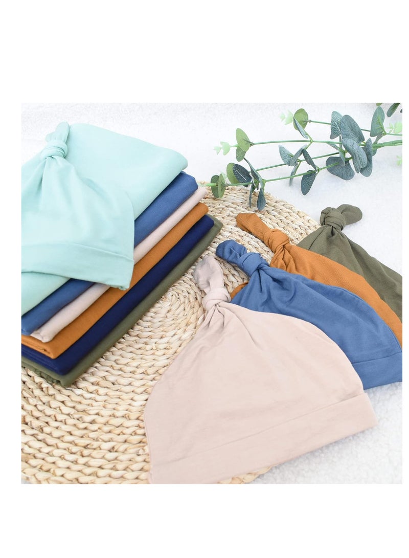 Newborn Swaddle and Headband Set Jersey Cotton Swaddle Hat Set Receiving Blanket for Baby Boy Girl  - Image 5