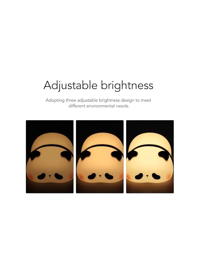 The Bros Cute Panda Night Light, LED Lamp with 3 Brightness Levels, 1200mah Silicone Material, Great Gift, Rechargeable Cute Lamp, Portable Baby Night Light for Kids Girls Cute Gifts - Image 5