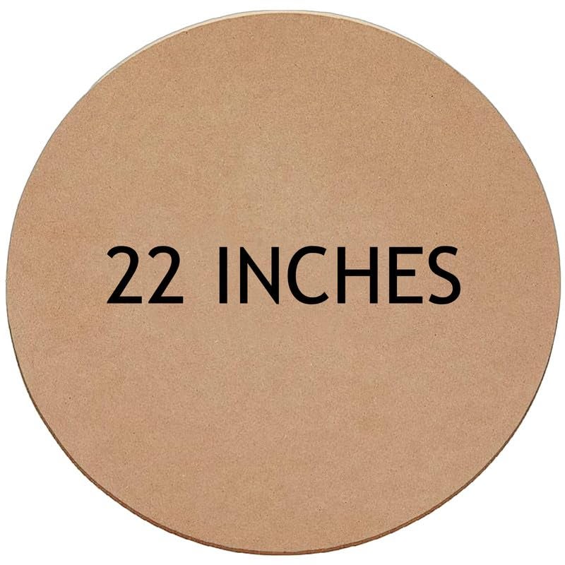 G Gojeeva GOJEEVA Premium Wooden 22X22 Inches Circle Shape Unfinished MDF Pine Board for DIY Projects 25MM Thickness Wooden Pine Board Gift for Artist Oil Pastel Color Board 22X22 Inches Brown Pack Of 1