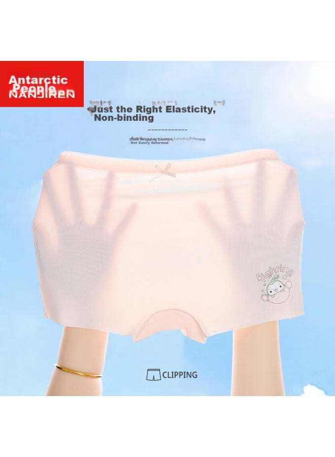 Nanjiren Girls' Underwear, Summer Ice Silk Baby Underwear, Children's Puberty Growth Underwear, 4-pack, Cartoon Bear Design, Size 140 - Image 3