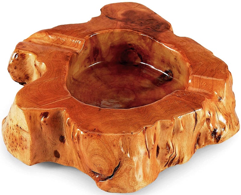 YUIRQIIN Wooden Cigar Ashtray Outdoor Indoor Ashtray and Great Gifts for Cigar Lovers, Smokers and Men Ash Tray Different Shapes and Random Delivery (2 Slots) (woods) - Image 1