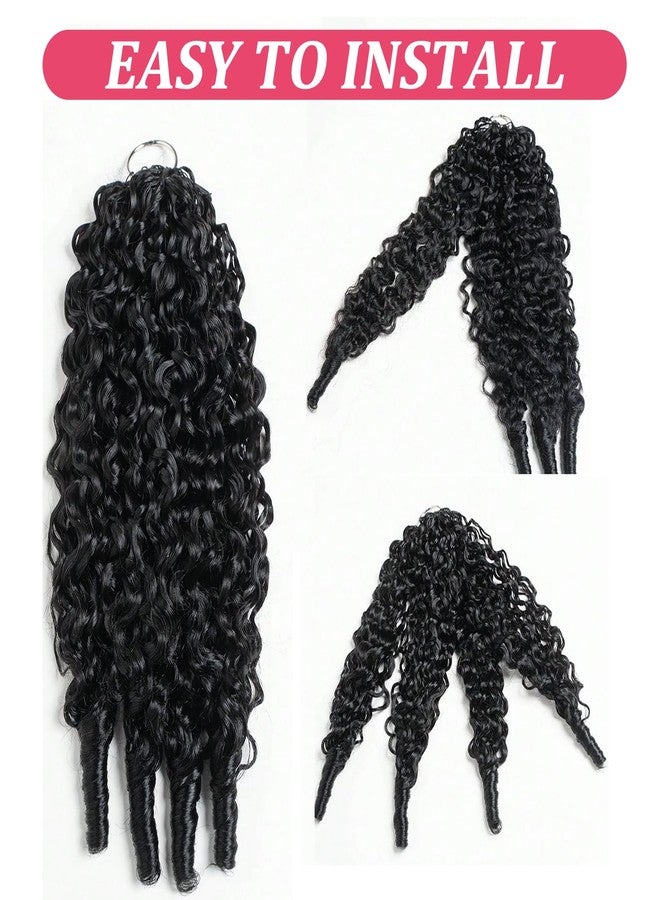Smartinnov Crochet Human Hair for Women Jerry Curly Human Crochet Hair Pre Looped Color 1B# Feather Crochet Hair Extension Invisible Deep Wave 60g 50 Strands 14 Inch Natural Black - Image 2
