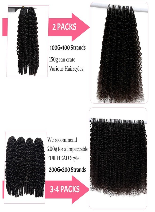 Smartinnov Crochet Human Hair for Women Jerry Curly Human Crochet Hair Pre Looped Color 1B# Feather Crochet Hair Extension Invisible Deep Wave 60g 50 Strands 14 Inch Natural Black - Image 3