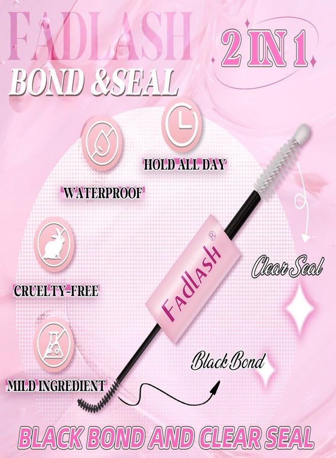 FADLASH غراء مجموعات الرموش 2 في 1 لاصق ومثبت مقاوم للماء FADLASH لاصق الرموش للاستخدام المنزلي ثبات 72 ساعة خالي من اللاتكس (10 مل) - Image 2