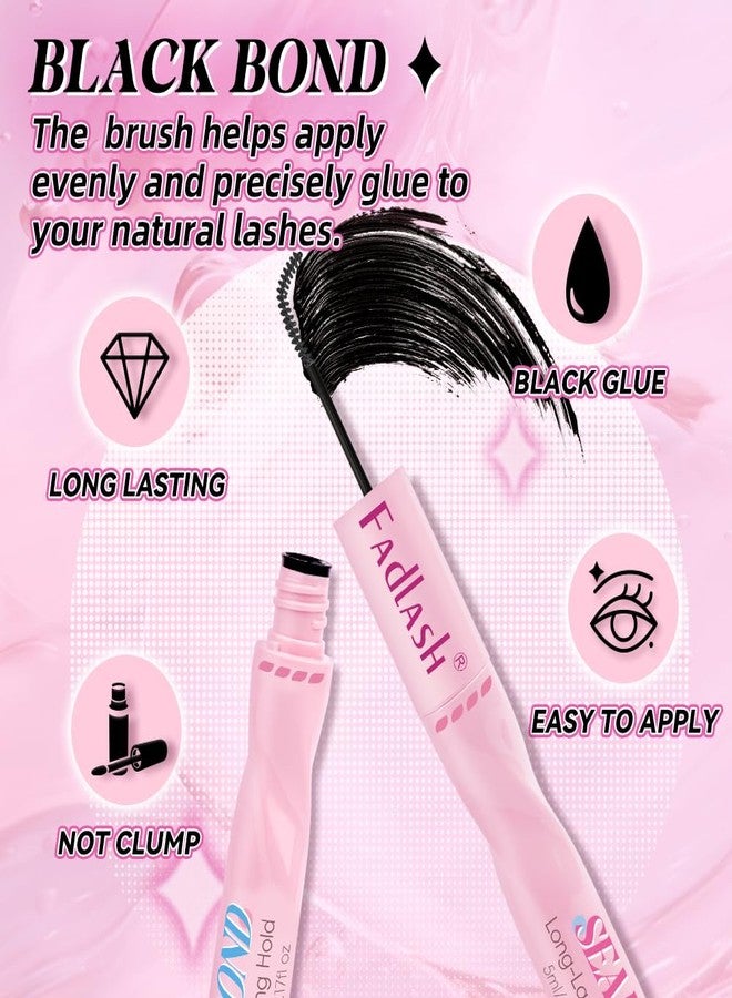 FADLASH غراء مجموعات الرموش 2 في 1 لاصق ومثبت مقاوم للماء FADLASH لاصق الرموش للاستخدام المنزلي ثبات 72 ساعة خالي من اللاتكس (10 مل) - Image 3