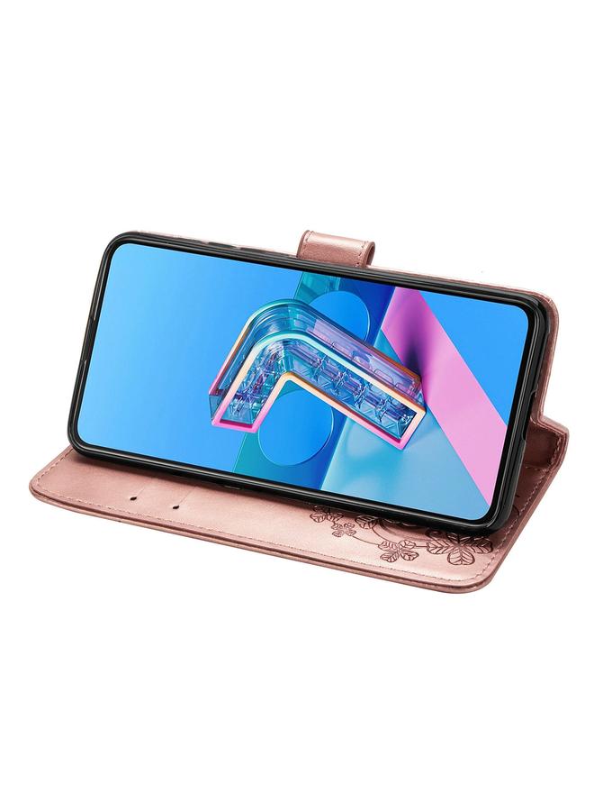 Green Tiger Case For Asus Zenfone 7 / 7 Pro Four-leaf Clasp Embossed Buckle Mobile Phone Protection Leather Case with Lanyard & Card Slot & Wallet & Bracket Function - Image 5