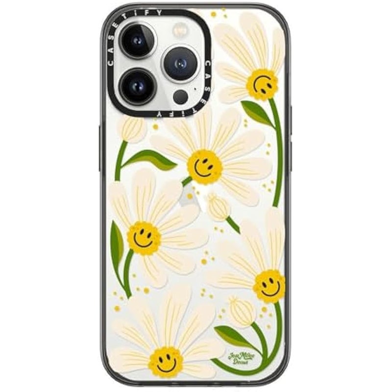 Casetify iPhone 13 Pro Compact Case 【2x Military Grade Drop Test/4ft Drop Protection】 - 90s Daisy - Black - Image 1