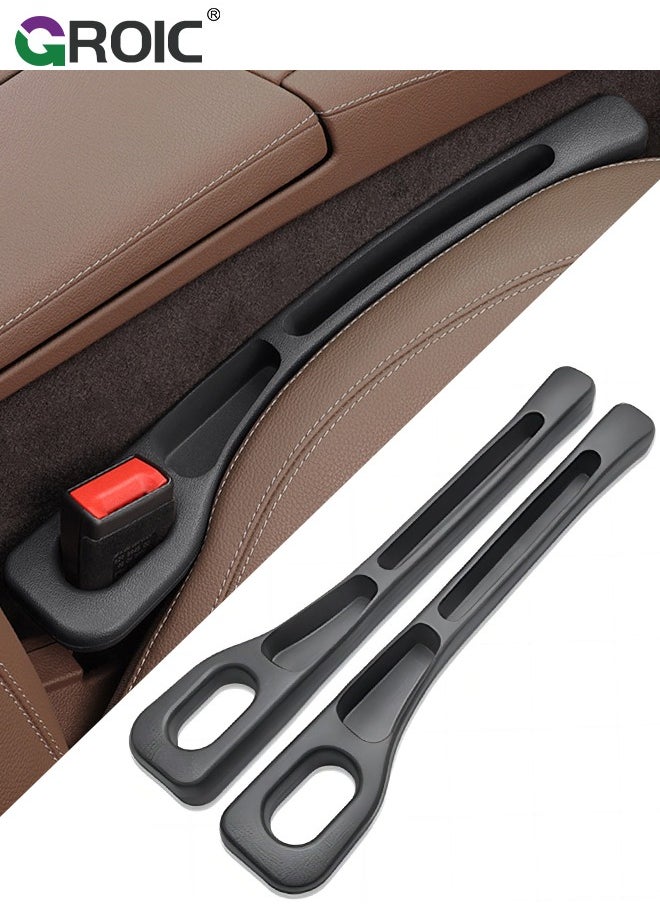 GROIC 2 Pcs Car Seat Blocker, Car Seat Gap Filler, Car Grout Filler Organiser Between Seats, Portable Car Seat Organiser Space Saving Storage Box for Trucks, SUVs, Vs - Black  - Image 1