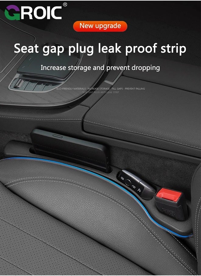 GROIC 2 Pcs Car Seat Blocker, Car Seat Gap Filler, Car Grout Filler Organiser Between Seats, Portable Car Seat Organiser Space Saving Storage Box for Trucks, SUVs, Vs - Black  - Image 2