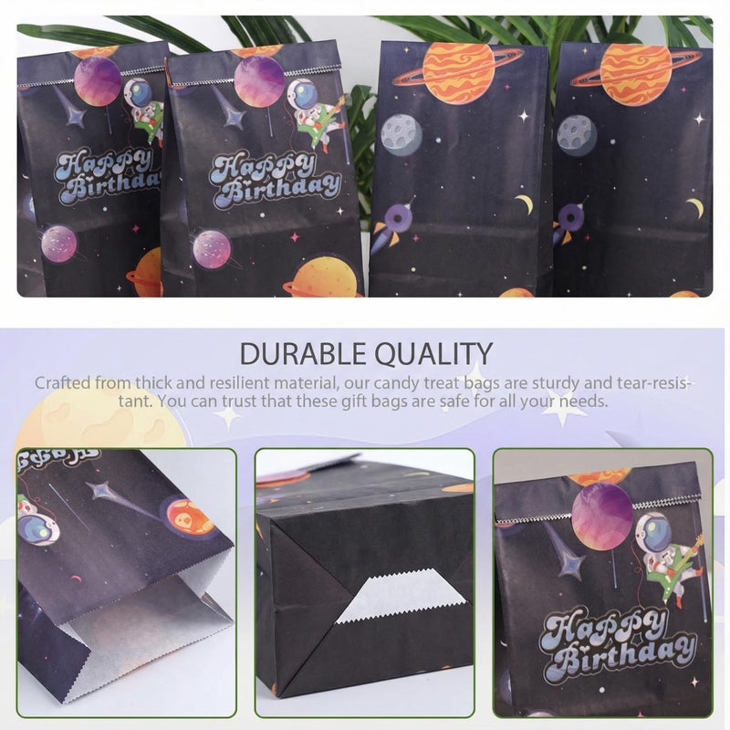 VGOODALL 24 Pack Party Favor Bags with Stickers, 4.7" x 3.1" x 8.7" Outer Space Theme Goodie Treat Bags Bulk for Kids Birthday School Events Gift Packaging Supplies - Image 4