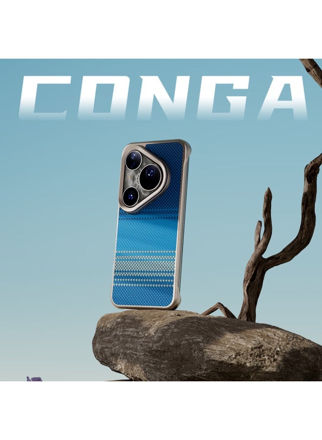 Conga Kevlar Aramid Fiber Protective Case For Huawei Pura80 Ultra, Ultra-thin Shockproof Heat Dissipation Borderless Case With Rising Moon Desig