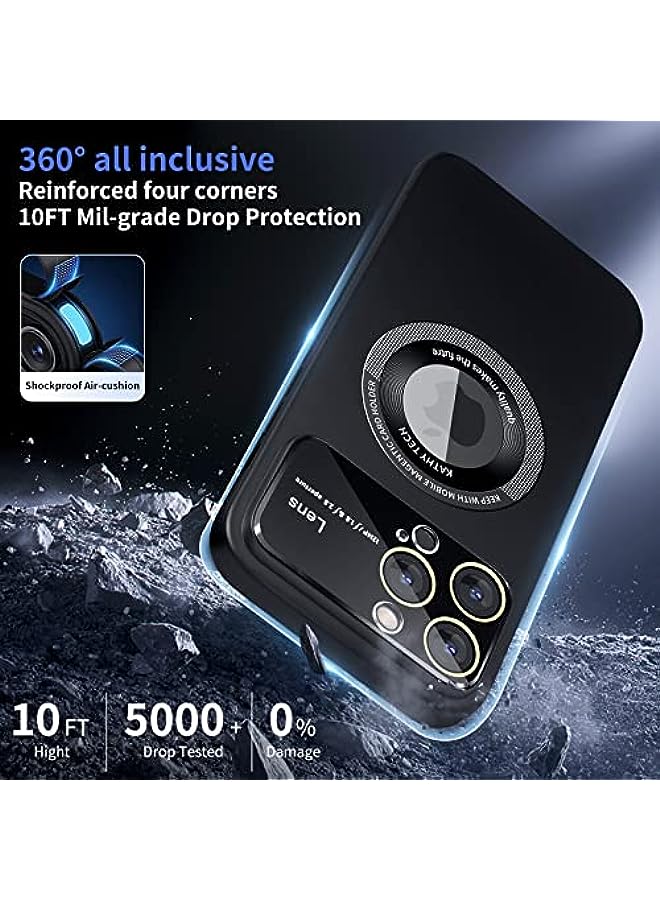 HuHa EURCRBU Magnetic Matte PC Case for Apple 14 Pro, MagSafe Compatible, Camera Lens Tempered Glass Protection, Compatible with (2022) iPhone 14 Pro 6.1 Inch Cover-Black  - Image 4
