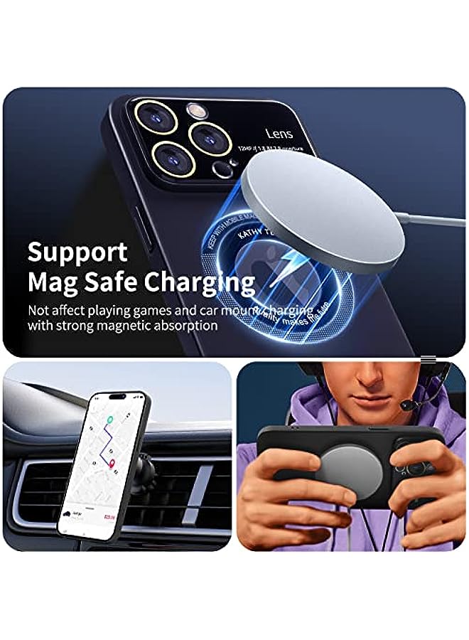 HuHa EURCRBU Magnetic Matte PC Case for Apple 14 Pro, MagSafe Compatible, Camera Lens Tempered Glass Protection, Compatible with (2022) iPhone 14 Pro 6.1 Inch Cover-Black  - Image 2