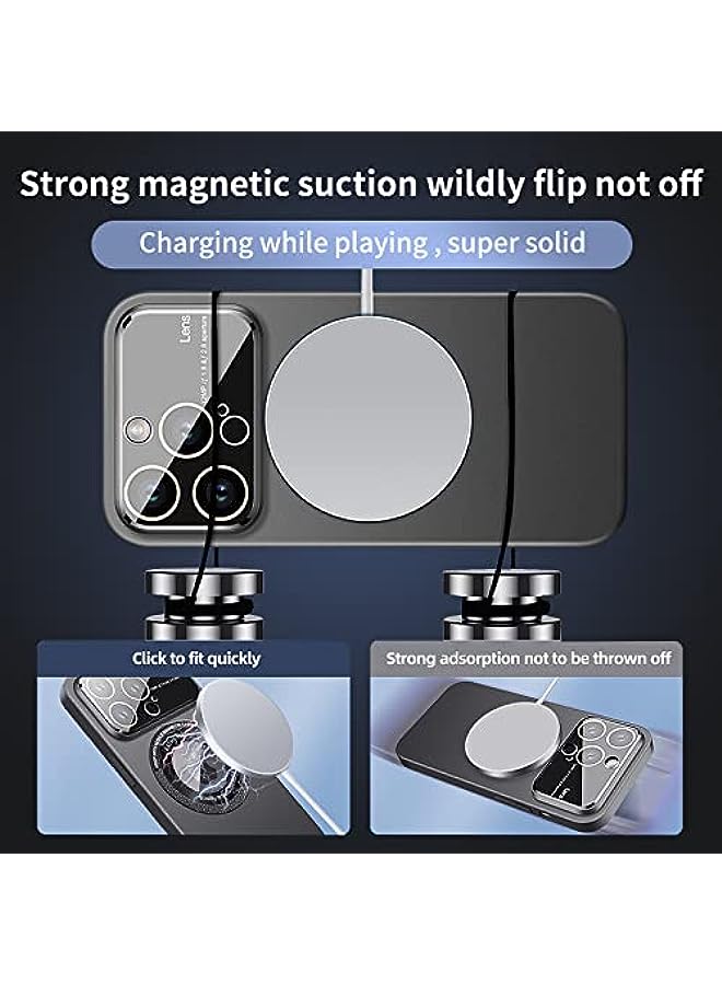 HuHa EURCRBU Magnetic Matte PC Case for Apple 14 Pro, MagSafe Compatible, Camera Lens Tempered Glass Protection, Compatible with (2022) iPhone 14 Pro 6.1 Inch Cover-Black  - Image 5
