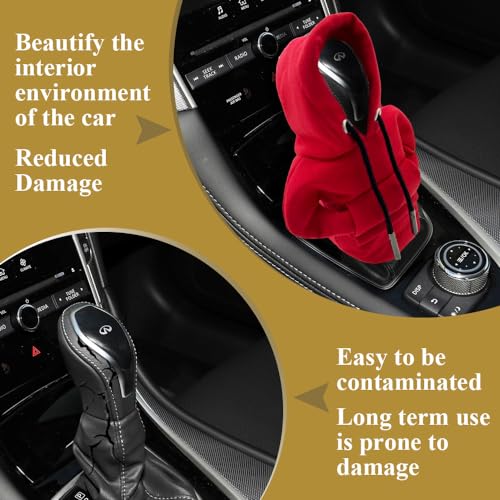 Kutyun Gear Shift Hoodie, Universal Car Shift Knob Cover, Automotive Interior Cute Gadgets, Car Accessories and Decorations Mini Hoodie for Car Shifter - Image 5