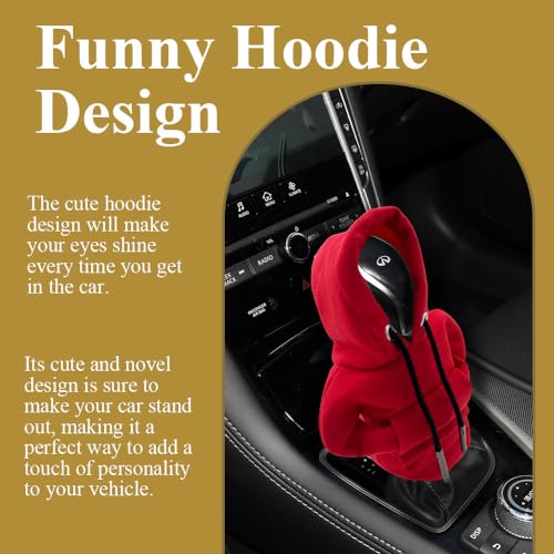 Kutyun Gear Shift Hoodie, Universal Car Shift Knob Cover, Automotive Interior Cute Gadgets, Car Accessories and Decorations Mini Hoodie for Car Shifter - Image 4