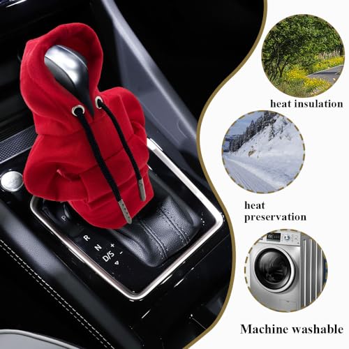 Kutyun Gear Shift Hoodie, Universal Car Shift Knob Cover, Automotive Interior Cute Gadgets, Car Accessories and Decorations Mini Hoodie for Car Shifter - Image 3