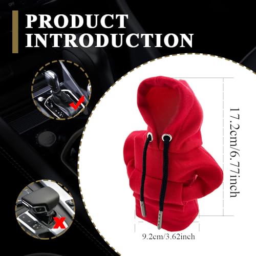 Kutyun Gear Shift Hoodie, Universal Car Shift Knob Cover, Automotive Interior Cute Gadgets, Car Accessories and Decorations Mini Hoodie for Car Shifter - Image 2