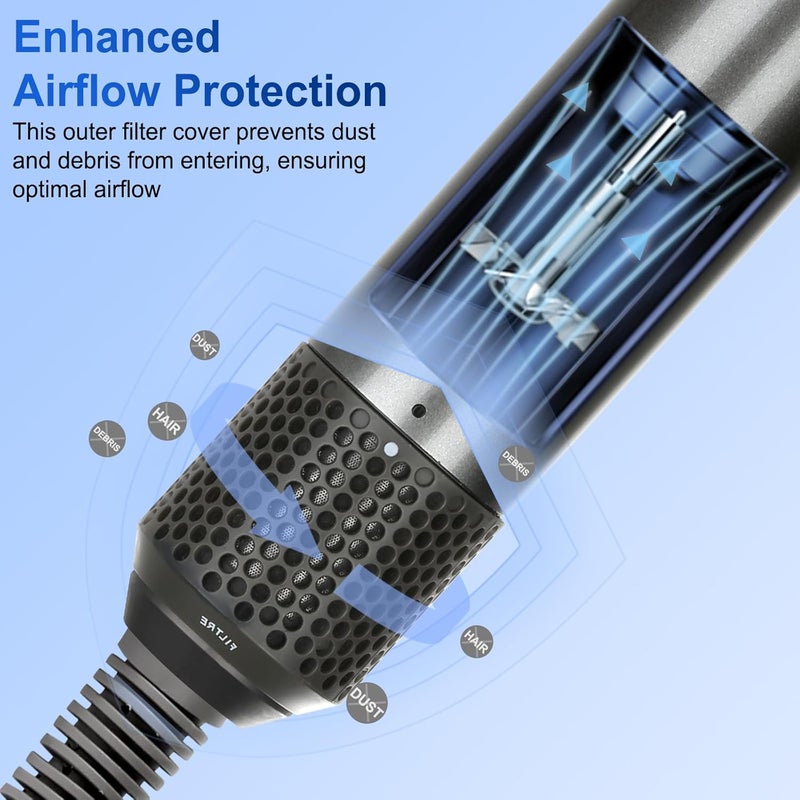 ZEPHBLOW Outer Filter Cover Replacement for Dyson Airwrap Hair Styler HS01 HS05 Models, Strainer Magnetic Cage Curling Iron Mesh Parts, Gray - Image 3