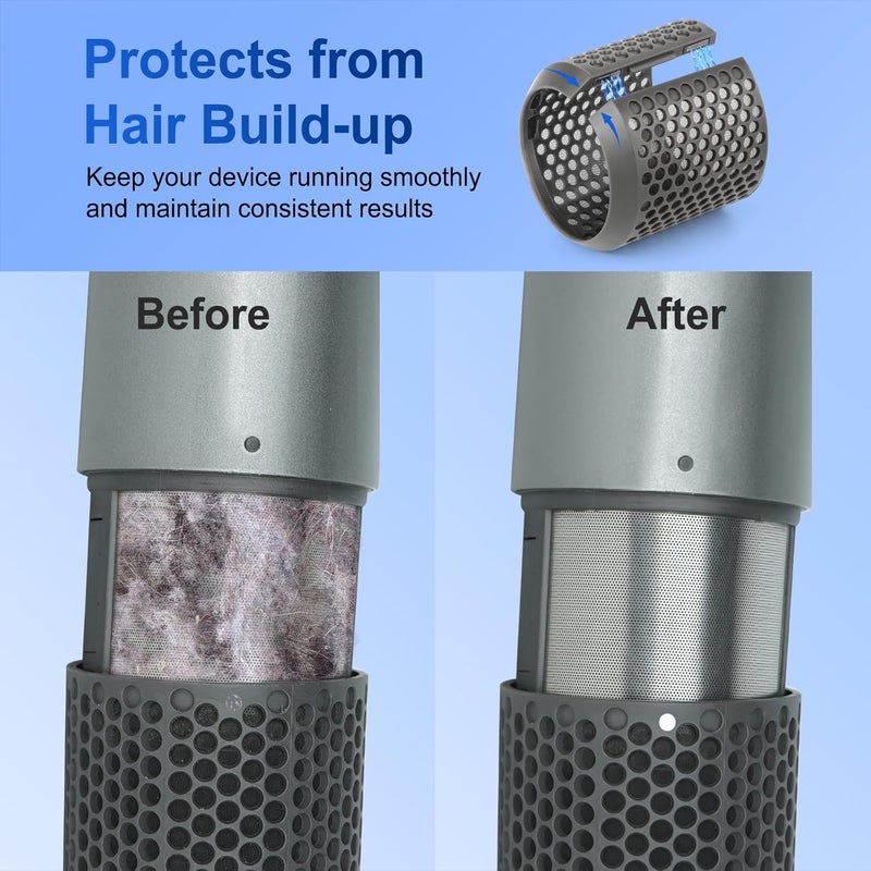 ZEPHBLOW Outer Filter Cover Replacement for Dyson Airwrap Hair Styler HS01 HS05 Models, Strainer Magnetic Cage Curling Iron Mesh Parts, Gray - Image 4