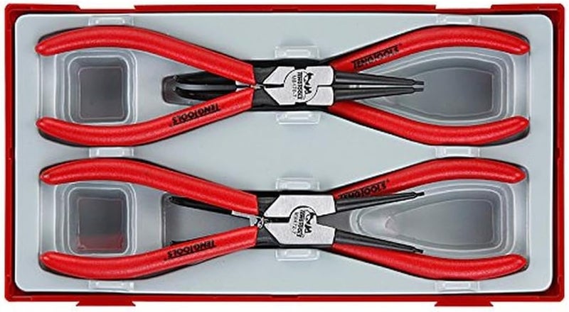 TENGTOOLS Teng Tools 4 Piece 7 Inch Snap Ring Circlip Plier Set - TT474-7, Silver - Image 1