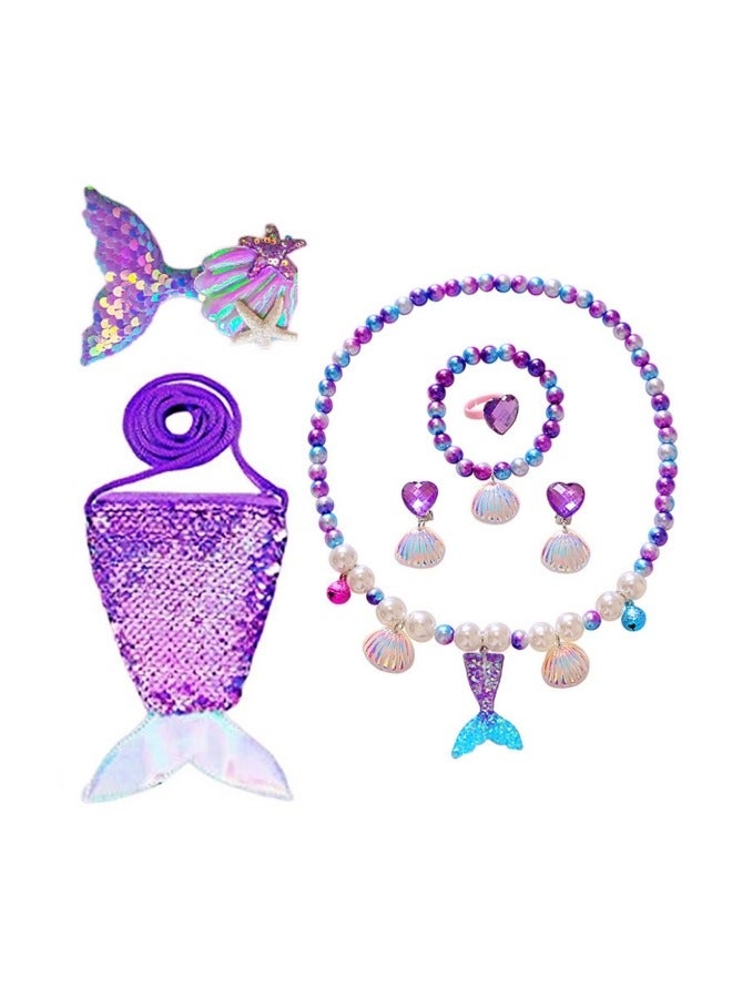 GGEROU Mermaid Princess Dress Up,Girls Mermaid Dress,Girls Party Cosplay,Princess Birthday Dress,Kids Costume Cosplay,Mermaid Skirt+Accessories  - Image 5