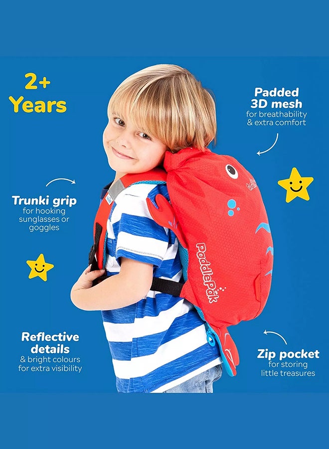 Trunki PaddlePak Coral Tropical Fish Red Waterproof Swim Bag for Kids, Roll-Top Beach Backpack with Water-Resistant Storage for Swimming - Image 5