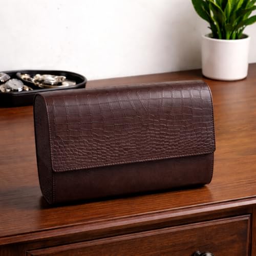 essart 8-Slot Travel Watch Roll – Premium PU Leather Organizer for Men & Women – Portable Scratch-Resistant Watch Storage Case for Travel & Collectors - Image 4