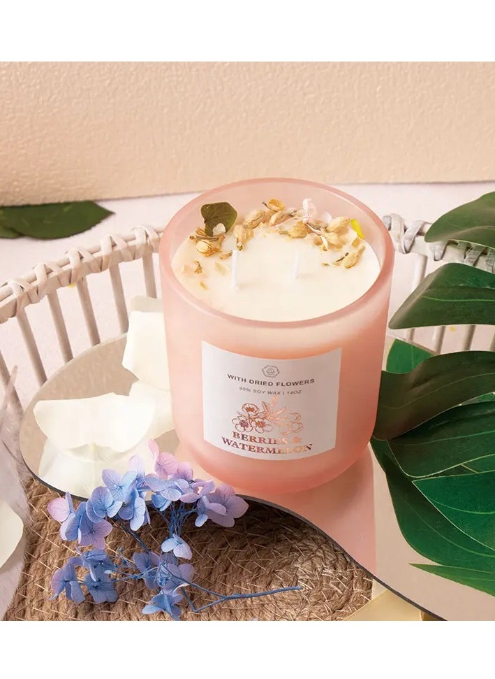 Spaceshoop - Scented Candles Aromatherapy, Natural Wax, Stress Relief Fragrance for Home, Bath, Spa, Yoga - Perfect Gift for Women (Watermelon And Berries) - Image 1