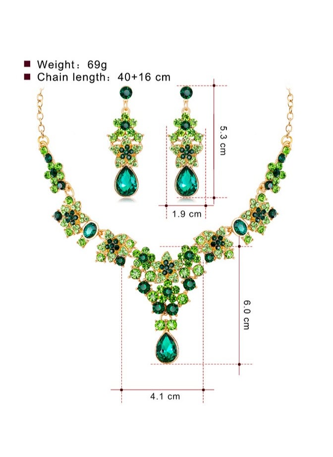 Generic Flower and star shape earrings and necklace set, silver sparkling rhinestone accessories, suitable for women and girls, crystal teardrop pendant, best accessories for bridal wedding  - Image 5