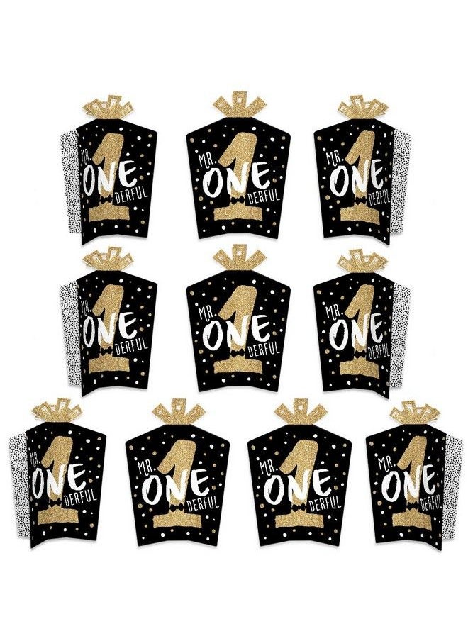 Big Dot of Happiness 1St Birthday Little Mr. Onederful Table Decorations Boy First Birthday Party Fold And Flare Centerpieces 10 Count  - Image 1