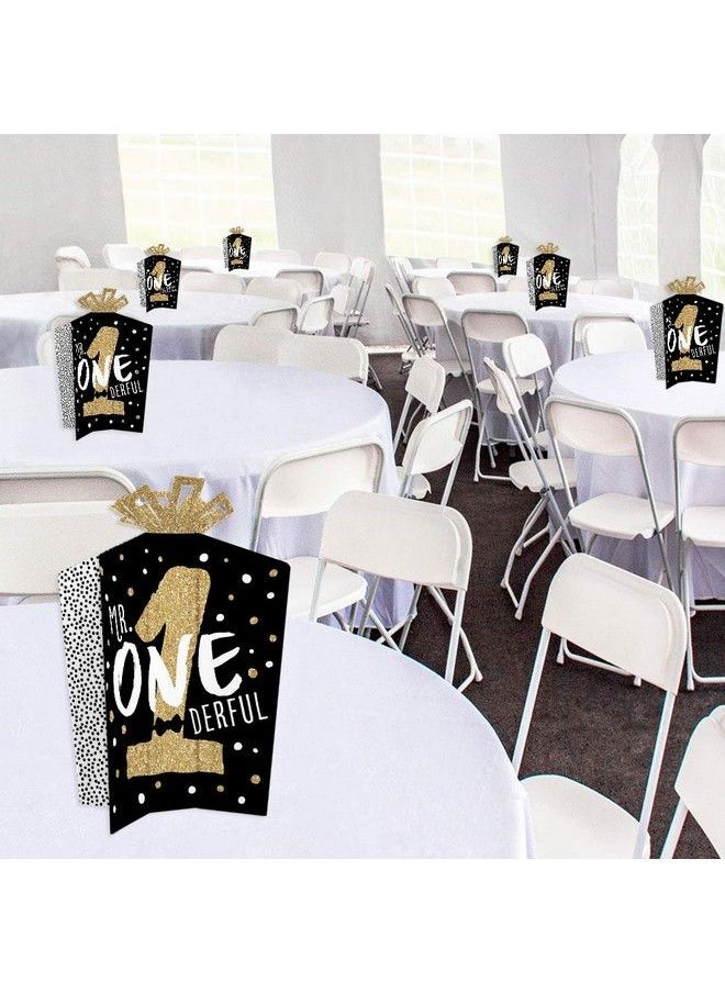 Big Dot of Happiness 1St Birthday Little Mr. Onederful Table Decorations Boy First Birthday Party Fold And Flare Centerpieces 10 Count  - Image 5