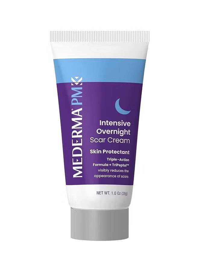 Mederma PM Intensive Overnight Scar Cream Advanced Scar Treatment That Works With Skin's Nighttime Regenerative Activity 1.0 oz 28g, White, 1 Ounce (Pack of 1) - Image 1