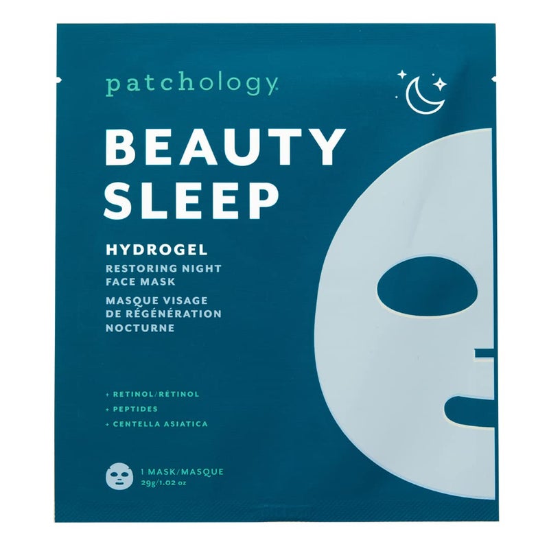 Patchology Hydrogel Face Mask with Retinol and Peptides Beauty Sleep - Gel Face Mask for women and men to reduce fine lines, and hydrate skin. 1 count. - Image 1