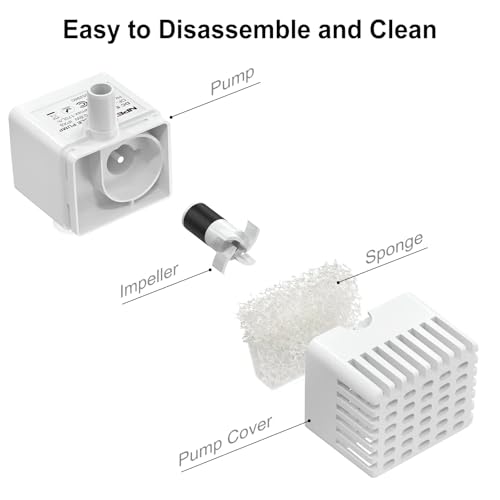 NPET Pet Water Fountain Water Pump with LED Light for WF020/WF050/WF210 Cat Fountain - Image 3