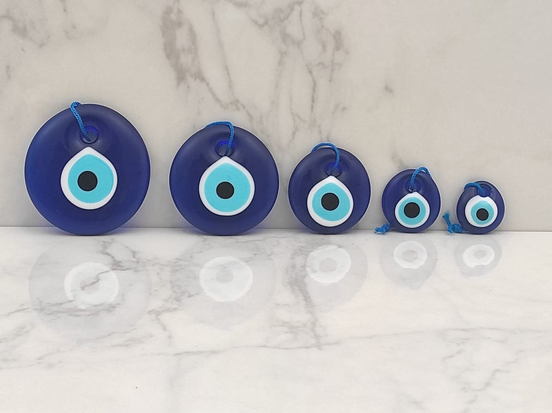 Candymosa Blue Evil Eye Hanging Ornament Set of 5 - Turkish Glass Nazar Home Protection Charm - Wall Decor for Housewarming, Blessing, Wedding & Engagement - Image 3