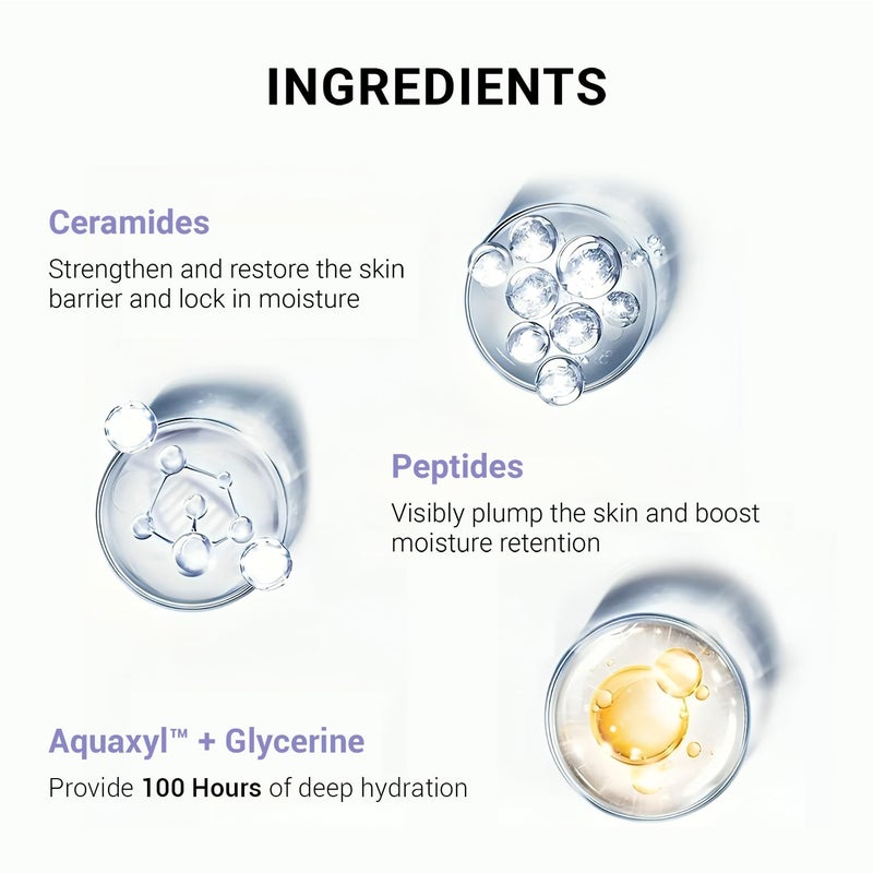 SEREKO Hydra Creme Ceramide Moisturizer Skin Barrier Repair Cream Long Lasting Hydration Up To 100 Hours Locks Moisture With Peptide Lightweight Gel Formula All Skin Types For Men  Women 50ml - Image 4