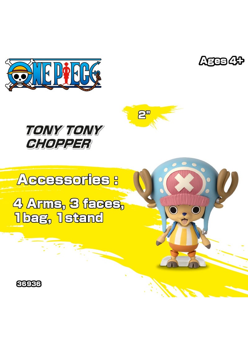 Bandai - Anime Heroes One Piece Tony Tony Chopper 4-Inches | Collectible Action Figure | Interchangeable Faces & Hands | Perfect Gift for Collectors, Manga & Anime Lovers! - Image 1